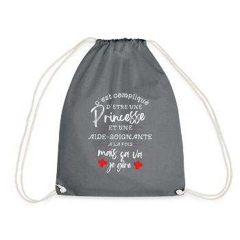 Princesse et Aide Soignant - Sac de sport léger - gris - Devant