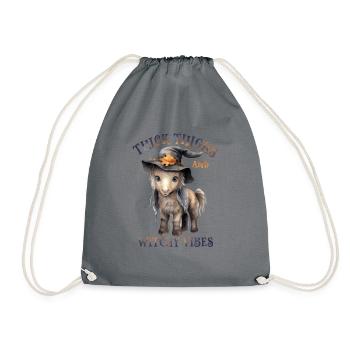 Halloween Cheval Citrouille Horreur - Sac de sport léger - gris - Devant