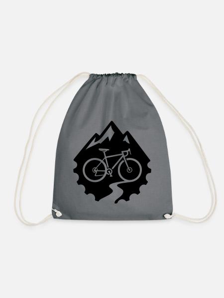 Berg & Gravelbike – Zahnkranz Icon - Turnbeutel - Grau