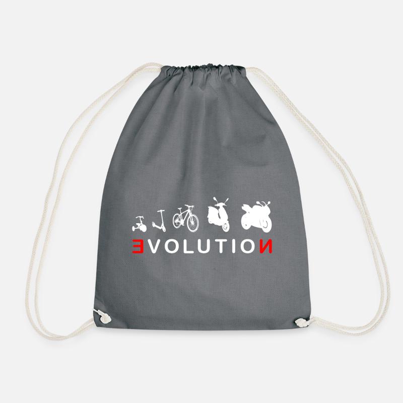 Evolution Biker 4- Entwicklung eines Biker - Turnbeutel - Grau