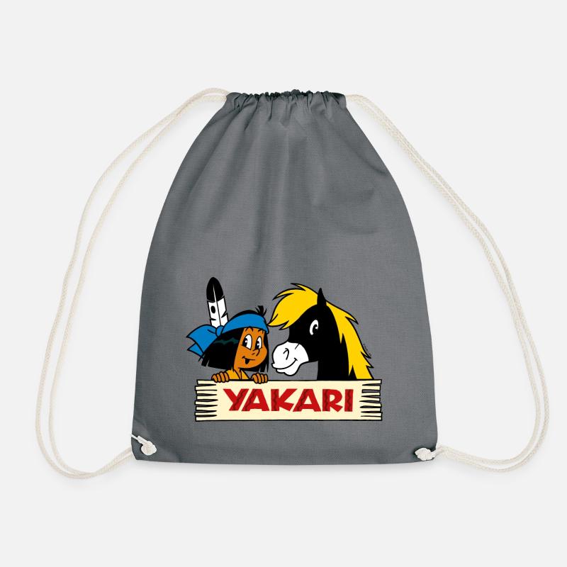 Yakari mit Kleiner Donner - Turnbeutel - Grau