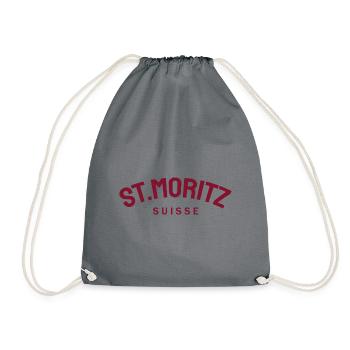 St. Moritz - Suisse - Schweiz - Swiss - Turnbeutel - Grau - Vorne