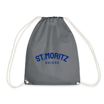 St. Moritz - Suisse - Schweiz - Swiss - Turnbeutel - Grau - Vorne