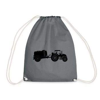 Tractor with vulture tank - Drawstring Bag - grey - Front