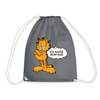 Garfield Ich Hasse Montage - Drawstring Bag - grey - Front