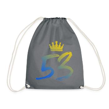 53 Number crown - Drawstring Bag - grey - Front