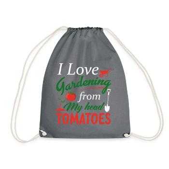 Gardener in the garden Hobby gardener cares for plants - Drawstring Bag - grey - Front