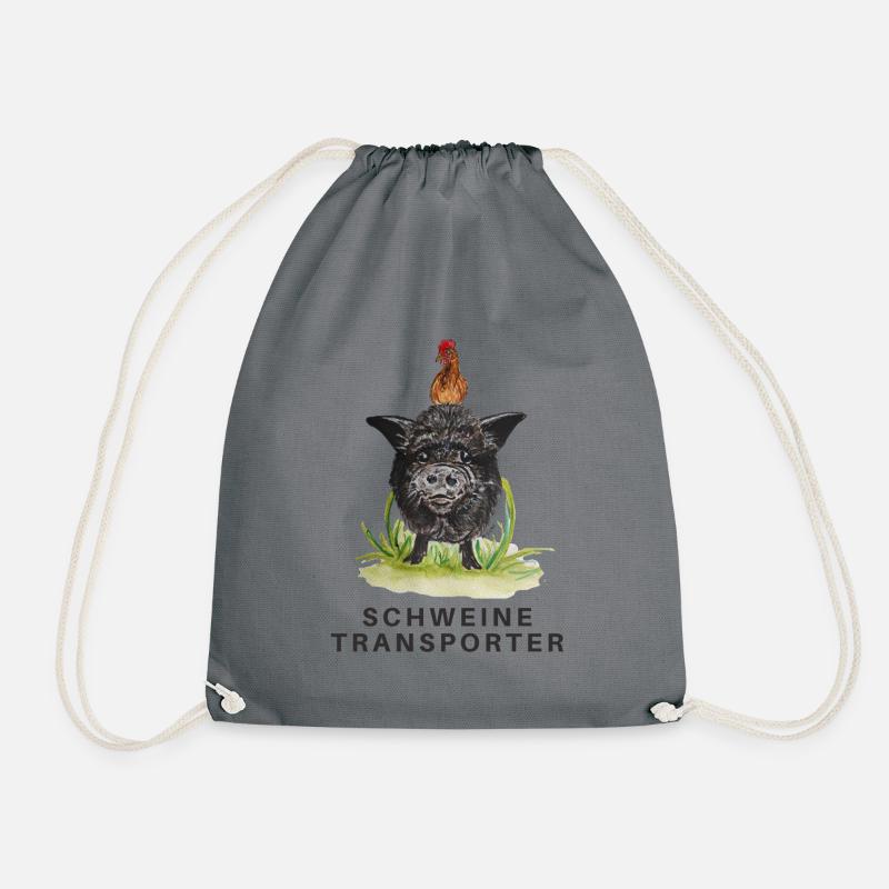 Schweine Transporter - Turnbeutel - Grau