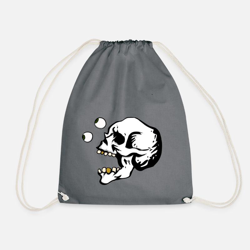 Skull - Drawstring Bag - grey