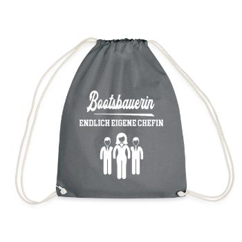 Bootsbauerin Endlich Eigene Chefin Bootsbau Chef - Turnbeutel - Grau - Vorne