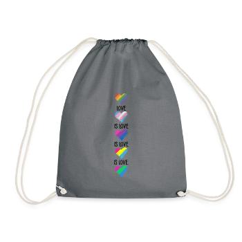 Love Is Love Transgender Diversity Rainbow Gay Lov - Turnbeutel - Grau - Vorne