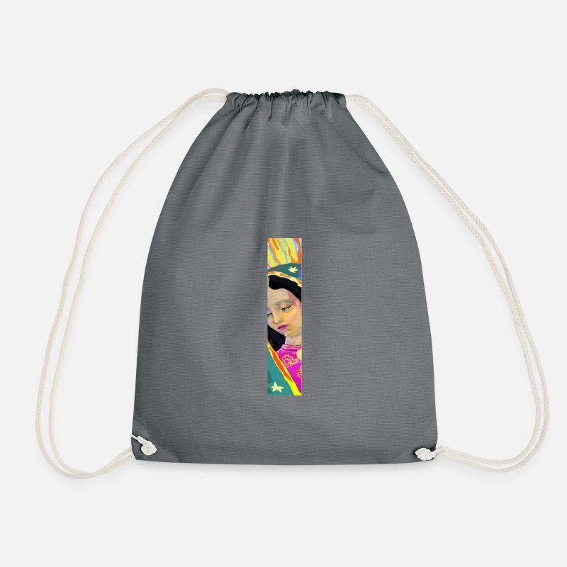 Guadalupe column - Drawstring Bag - grey