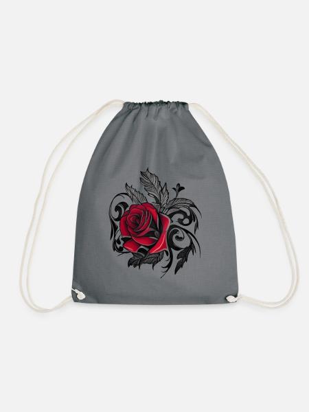 Rose - Ink Art - Turnbeutel - Grau