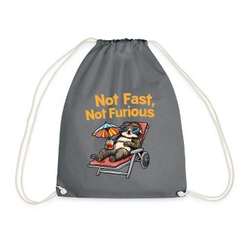 Pas rapide Pas furieux Paresseux - Sac de sport léger - gris - Devant