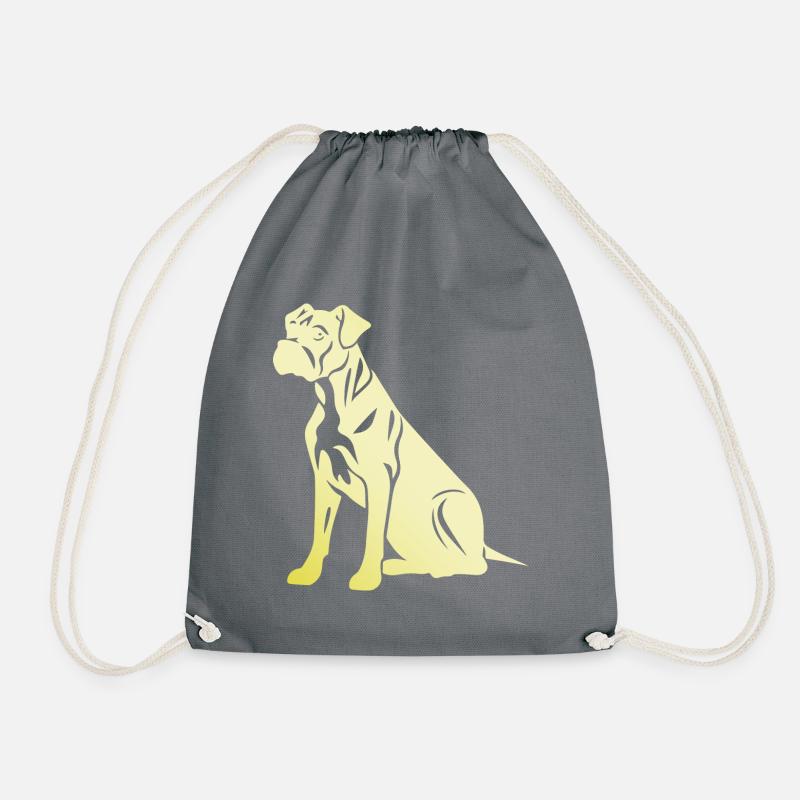 Boxer Hund Silhouette - Turnbeutel - Grau