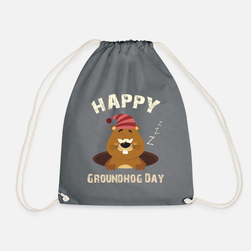 Happy Groundhog Day - Turnbeutel - Grau