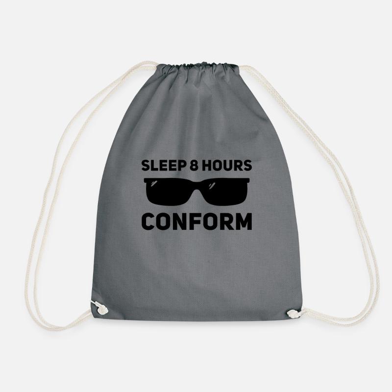 Sleep 8 hours, adapt - Drawstring Bag - grey