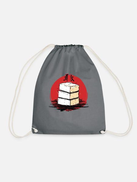 Ein Stapel Japanischer Tofu - Turnbeutel - Grau