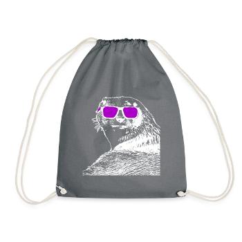 Otter mit Sonnenbrille - Turnbeutel - Grau - Vorne