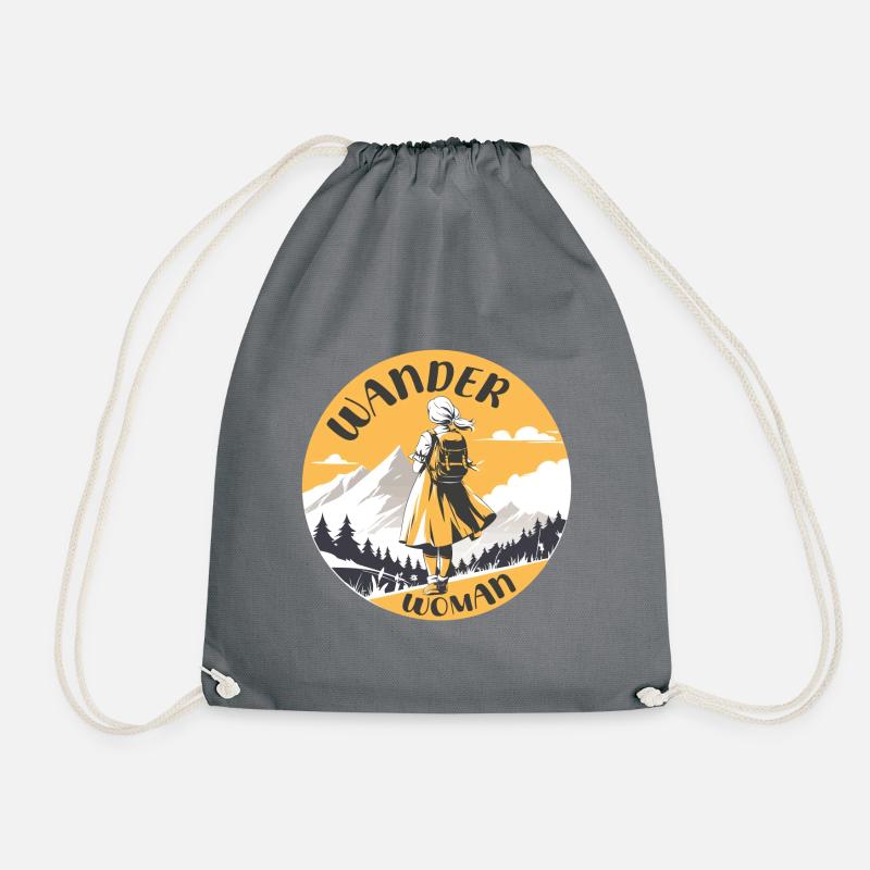 Wander Woman Retro Style - Drawstring Bag - grey