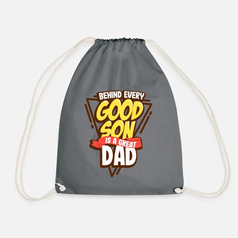 father and son - Drawstring Bag - grey