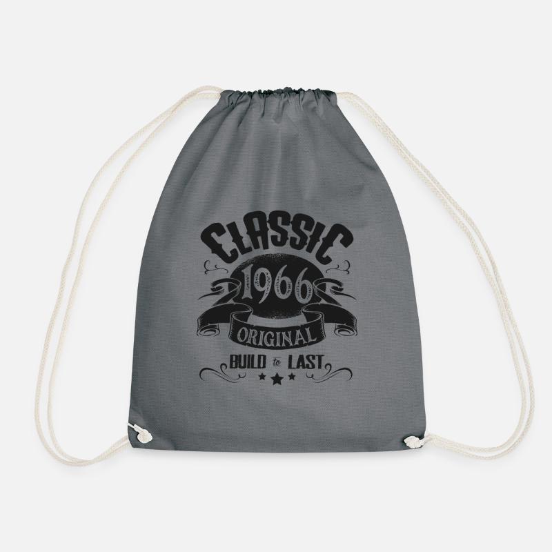 Birthday born in 1966 - Drawstring Bag - grey