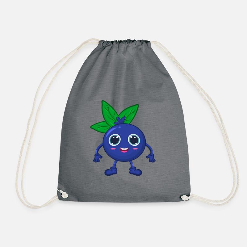 Heidelbeere Blaubeere - Turnbeutel - Grau