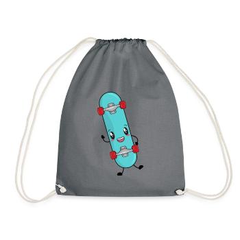 Skater Skateboard - Turnbeutel - Grau - Vorne