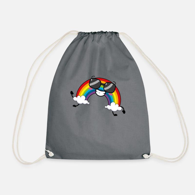 Regenbogen - Turnbeutel - Grau