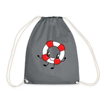 Rettungsring Bademeister Rettungsschwimmer - Turnbeutel - Grau - Vorne