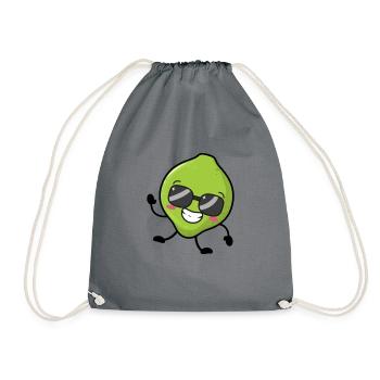 Cool lime - Drawstring Bag - grey - Front