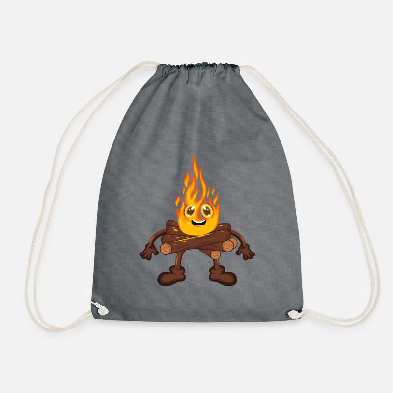 Lagerfeuer Feuer - Turnbeutel - Grau