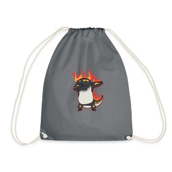 Dabbing Salamander Fire Salamander - Drawstring Bag - grey - Front
