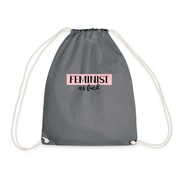 Feminist Feminism Feminist - Drawstring Bag - grey - Front