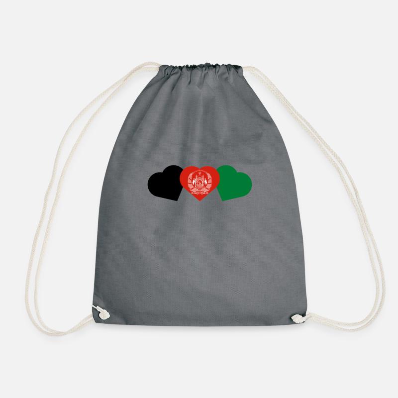Afghanistan love flag - Drawstring Bag - grey