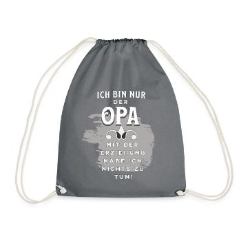 Opa hat sein Enkelkind - Turnbeutel - Grau - Vorne