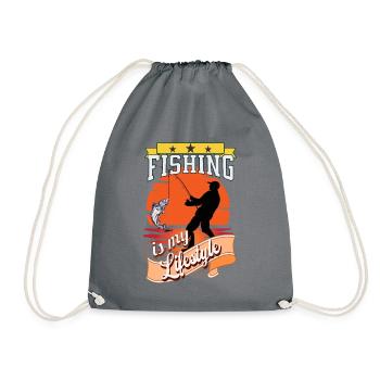 Fishing is my Lifestyle Fisherman - Drawstring Bag - grey - Front