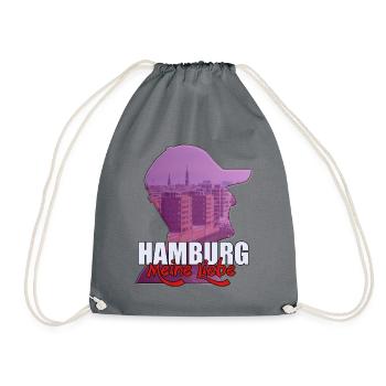 Hamurg meine Liebe Stadt Hamburg Design - Turnbeutel - Grau - Vorne