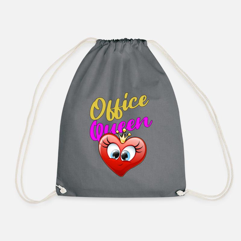 Office Queen Heart colles Design for the Office - Drawstring Bag - grey