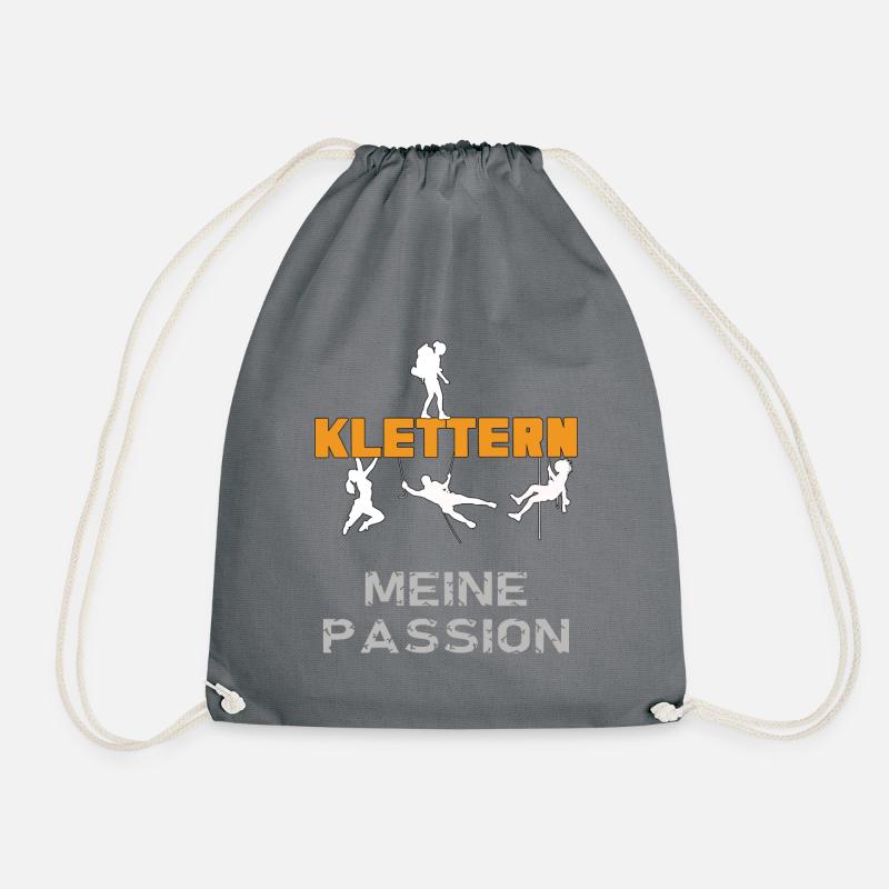 Klettern Bergsteigen Design für Kletterer - Turnbeutel - Grau