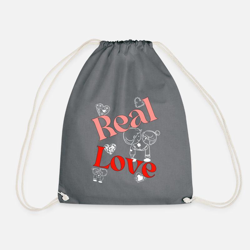 Real Love Design Beautiful - Drawstring Bag - grey