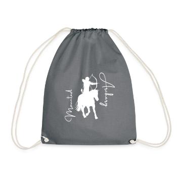 Mounted archer white - Drawstring Bag - grey - Front