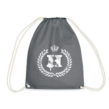 H Buchstabe Wappen - Turnbeutel - Grau - Vorne