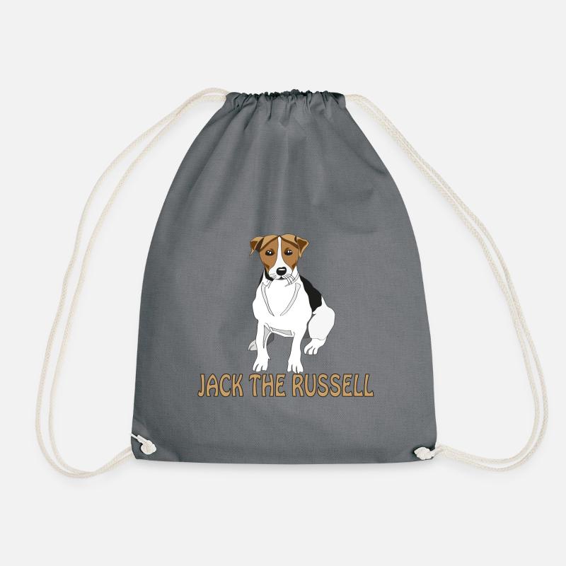 Jack Russell - Drawstring Bag - grey