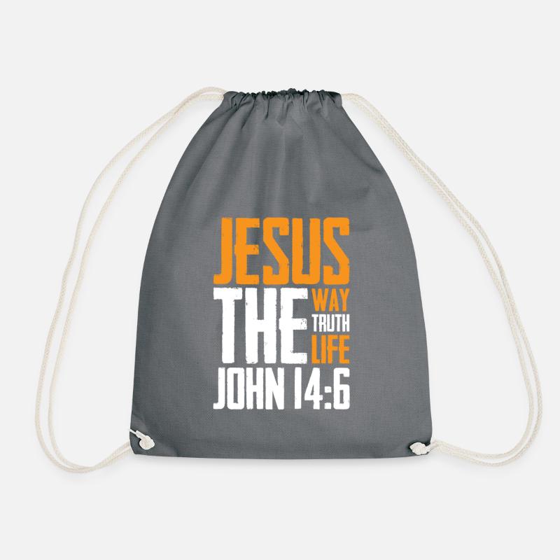 Jesus Leben Bibelvers Glaube - Turnbeutel - Grau