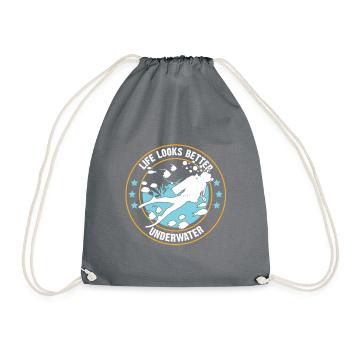 Scuba diving scuba dive diver - Drawstring Bag - grey - Front