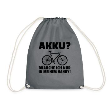 Anti E-Bike Mountainbike MTB Spruch Lustig Ebike - Turnbeutel - Grau - Vorne