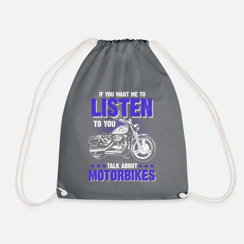 Motorbike motorcycle - Drawstring Bag - grey