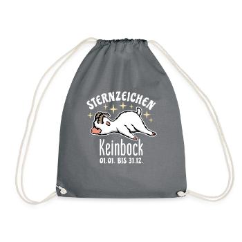 Sternzeichen Steinbock Kein Bock Astrologie - Turnbeutel - Grau - Vorne