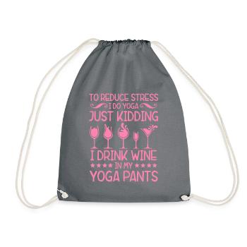 wein Rotwein yoga - Turnbeutel - Grau - Vorne